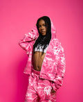 VERA PINK CROPPED HOODIE
