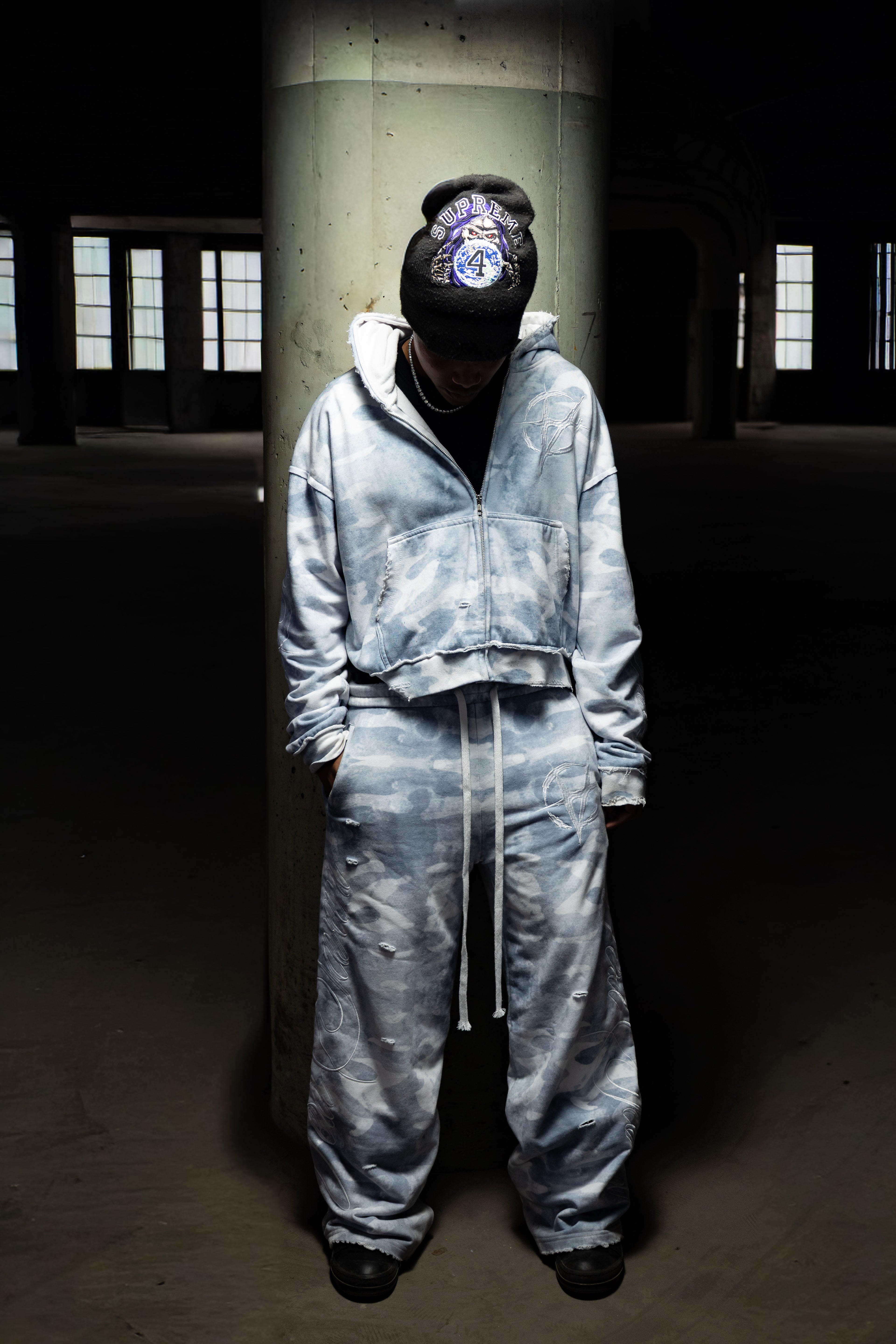 VERA CLOUD/WHITE WASH HOODIE & SWEATPANT SET